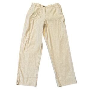 New Banana Republic Factory Tapered High Rise Linen Blend Tapered Pants S